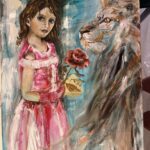 Mädchen mit Löwe